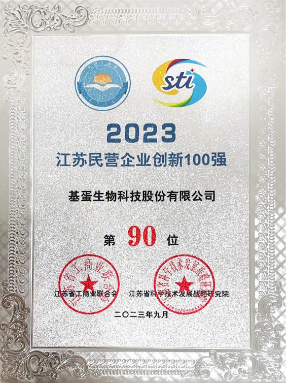 江苏民营企业创新100强