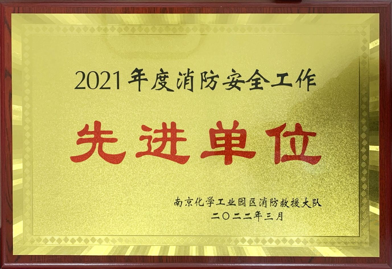 2021年度消防安全工作先进单位